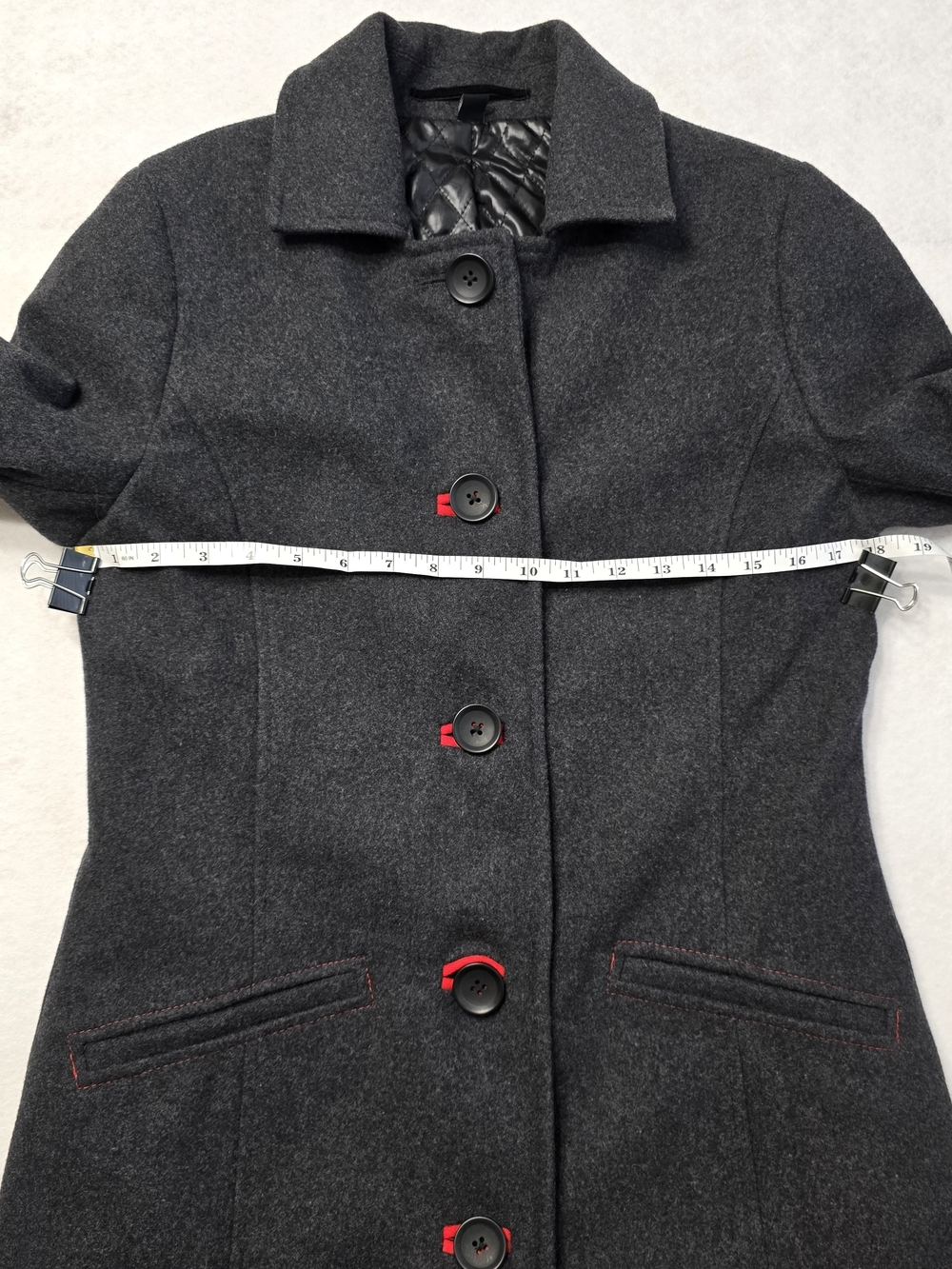 Classic Dark Gray Wool Blend Women's Coat Suze 4RG - Picture 10 of 13